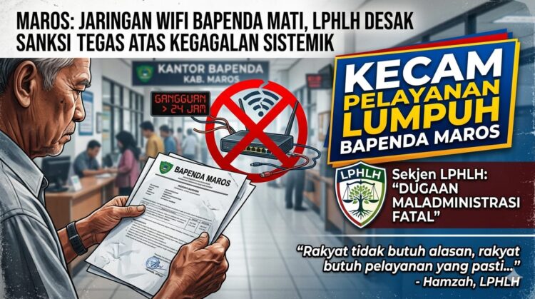 LPHLH Kecam Lumpuhnya Layanan Bapenda Maros Akibat Gangguan Jaringan