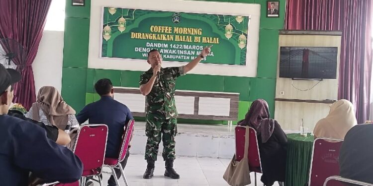 Dandim Maros Gelar Coffee Morning, Perkuat Sinergi TNI dan Insan Pers