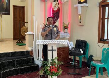 Minggu Kasih di Gereja Katolik Maros, Wakapolres Ajak Jemaat Jaga Toleransi